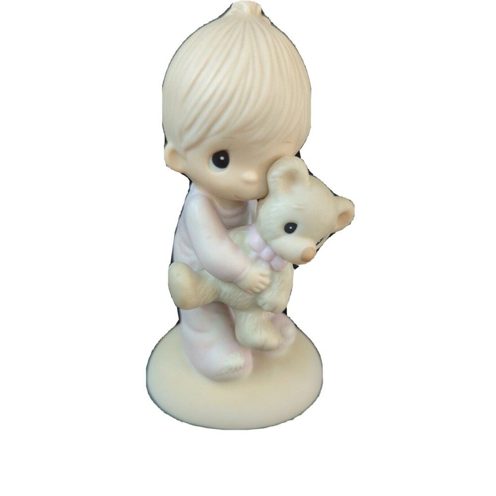 Precious Moments 1977 Jonathan and David Jesus Loves Me E-1372/B Boy w/Bear